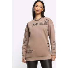 Clothing River Island Womens Brown Los Angeles Graphic Sweatshirt Brown