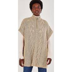 Brown - Women Capes & Ponchos Monsoon Zia Zip Neck Tabard Poncho, Brown, Women Brown