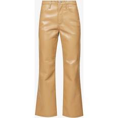 Leather Jeans Frame Tan 'Le Jane' Leather Pants LTCM LIGHT CAMEL WAIST