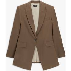 Laine Blazers Theory Blazer col tailleur en laine - Taille 8 - Marron