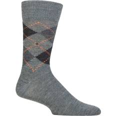 Underwear Burlington Mens Pair Preston Extra Soft Feeling Argyle Socks Grey Black 6.5-11 Multi Coloured