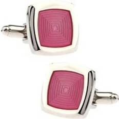 Mother of Pearl Cufflinks Charles William Square Elegant Silver and Pink Cufflinks One