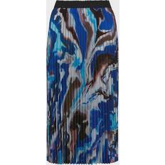 Coster Copenhagen Kjol Plisse Skirt With Print Blå