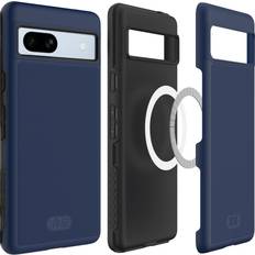 Phone Case for Google Pixel 7a TUDIA [MergeGrip] [MagSafe Compatible] Military Grade Dual Layer Heavy Duty [Built-in Magnet] Phone Case Cover Indigo Blue