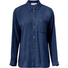 Tencel Skjorter Vila Bista Bluse - Blå