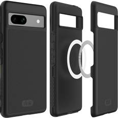 Phone Case for Google Pixel 7a TUDIA [MergeGrip] [MagSafe Compatible] Military Grade Dual Layer Heavy Duty [Built-in Magnet] Phone Case Cover Matte Black