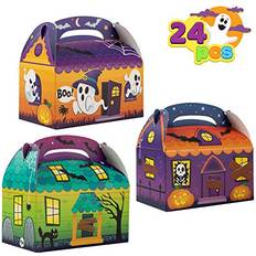 Party Supplies Joyin 24 PCs 3D Halloween House Cardboard Treat Boxes 6"x6"x3.5" Trick or Treat Candy Boxes Cookies Goodie Bags for Halloween Party Favor Supplies