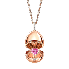 Faberge 18ct Yellow Gold Diamond Sapphire Heart Surprise Locket