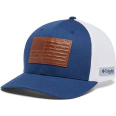 Leather Caps Columbia Sportswear Men's PFG Leather Fish Flag Mesh Ball Cap Carbon Fish Flag, Large/X-Large Men's Hunting/Fishing Headwear at Academy Sports