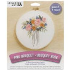 Embroidery Kits Needlework Kits Leisure Arts Embroidery Kit Pink Bouquet, 6"