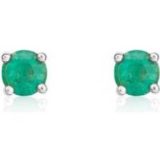 Diamond - Gold Earrings C W Sellors 9ct Yellow Gold Emerald 4mm Round Claw Set Stud Earrings