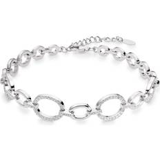 Beaverbrooks Beaverbrooks Women's Silver Cubic Zirconia Circle Bracelet