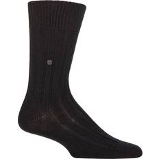 Gerippt Socken SockShop Burlington Herren Dover Schurwolle einfarbig Paar, Grau Asphalt Melange 3180 40-46