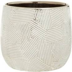 Premier Housewares Interiors Ph Large White Silver Ceramic Planter