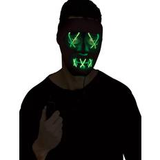 Leuchtende LED Maske Grün Schwarz