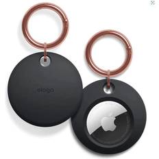 Elago AirTag Basic Silikone Cover m. Nøglering Sort