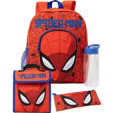 Rouge Cartables Spider-Man Childrens/Kids Backpack Set (Pack of 4) Rouge