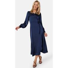 Vila Kjoler Vila Enna Ravenna L/S Ankle Wrap Dress Navy Blazer