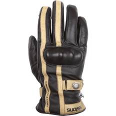 Helstons Burton Guantes de moto, negro-beige, tamaño para hombre