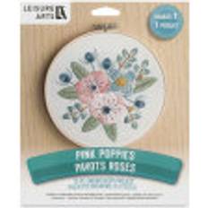 Embroidery Kits Needlework Kits Leisure Arts Embroidery Kit Pink Poppies, 6"