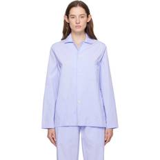 Tekla Blue Button Pyjama Shirt Shirt Blue