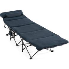 Folding Retractable Travel Camping Cot with Mattress and Carry Bag