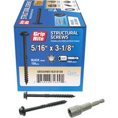 Building Materials Grip-Rite wire X 3-1/8 L Star Hex Head Structural Screws 150