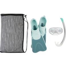 Snorkel Sets Subea Snorkelling Fins Mask Snorkel Set Snk 500 -Pastel Mint Multi 9.5-10