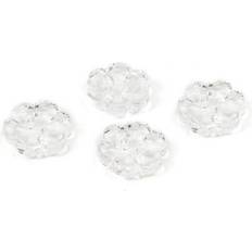 Black Buttons Hemline Clear Novelty Flower Button 4 Pack