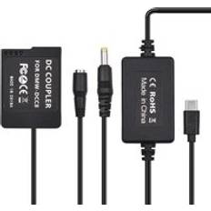 Tomtop Jms PD USB Type-C Cable to DMW-DCC8 Dummy Battery DC Coupler DMW-BLC12 Replacement for Panasonic LUMIX