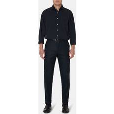 Oscar Jacobson Ropa Oscar Jacobson Denz Turn Up Flannel Trousers Navy Melange Blau Flanellhose Grösse: