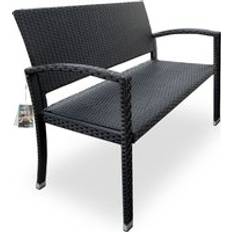 Deuba Rattan Black 2 Garden Bench