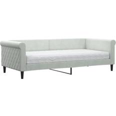 vidaXL Daybed with Mattress Light Gray Canapé 229cm Canapé 3 Places