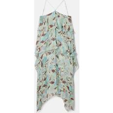 Chiffon - Økologiske Kjoler Stella McCartney Lady Garden Print Silk Chiffon Halterneck Dress, Woman, Mint Multicolour, Mint Multicolour