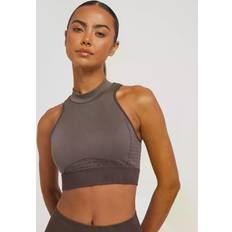 Bruna - Fitness & Gymträning Linnen ICANIWILL Signature Seamless Cropped Tank Top Dark Brown