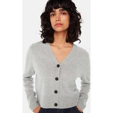 Grey Cardigans Whistles Cropped Wool Cardigan, Grey