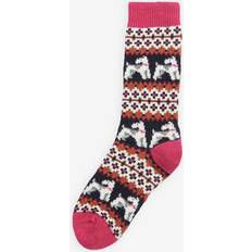 Barbour Underwear Barbour Terrier Fair Isle Socks, Navy/Pink Dahlia