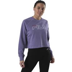 Lilla Gensere Fila Jamina Cropped Crew Sweat Purple, Female, Tøj, Skjorter