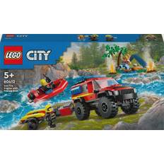 Fire Fighters Toys LEGO City 4x4 Fire Engine with Rescue Boat 60412