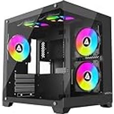 Computer Cases Apevia Prism-BK Prism PC Cube Case RGB-lägen, dubbla