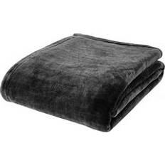 Textiles Catherine Lansfield Extra Large Raschel Velvet Touch Soft Cosy Blankets Black (200x)