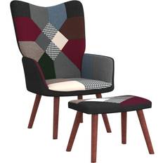 vidaXL fodskammel stof patchwork Lænestol