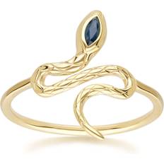 Gemondo ECFEW Sapphire Winding Snake Ring in 9ct Yellow Gold