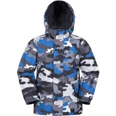 White Jackets Mountain warehouse 5-6 Years, Grey/Blue/White Childrens/Kids Raptor Camo Ski Jacket