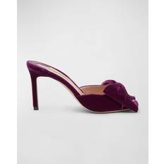 Tom Ford Velvet Bow Stiletto Mule Sandals PLUM 10B