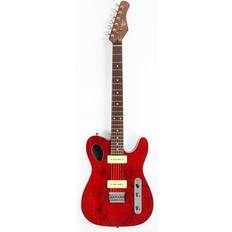 Transparent Electric Guitars Michael Kelly 59 Port Thinline Semi-Hollow Electric Guitar Transparent Red