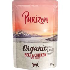 Purizon Katte Kæledyr Purizon 12x 85g Organic Okse & Kylling Gulerod kat våd