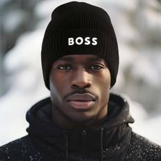 Wolle Mützen BOSS Herren Strickmütze ASIC_BEANIE schwarz universal