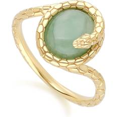Emerald Rings Gemondo ECFEW JADE WINDING SNAKE RING IN GOLD PLATED STERLING SILVER