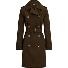 Lauren Ralph Lauren Water-Repellent Belted Trench Coat Botanic Green Jacket Belted XS, BOTANIC GREEN